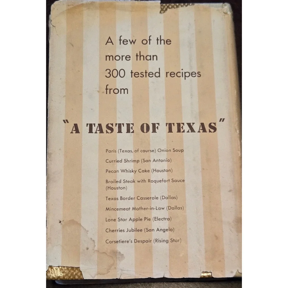 Vintage‎ 1949 A Taste of Texas Cookbook Jane Trahey Neiman-Marcus Hardcover